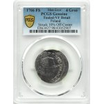 Stanislaw A. Poniatowski, DESTRUKT - 4 silver pennies (zloty) 1766 FS, Warsaw, PCGS VF DETAILS