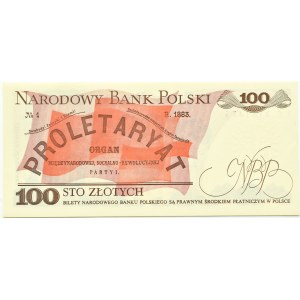 Polsko, PRL, L. Waryński, 100 zlotých 1982, série LE, Varšava, UNC