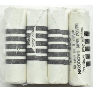 Poland, People's Republic of Poland, lot of 4 bank rolls NBP 5 zloty 1989, Warsaw