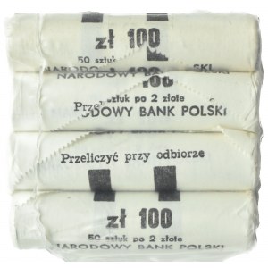 Polsko, PRL, lot 4 bankovní svitky NBP 2 zloté 1989, Varšava