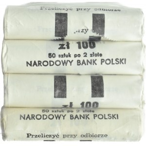 Polska, PRL, lot 4 rolki bankowe NBP 2 złote 1989, Warszawa