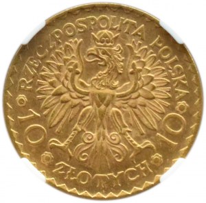 Poland, Second Republic, Bolesław Chrobry, 10 zloty 1925, Warsaw, NGC MS64