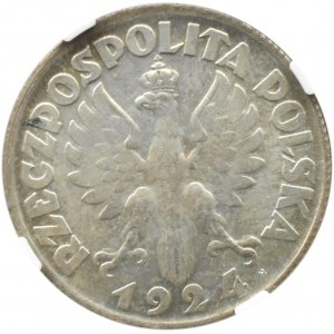 Polska, II RP, Kłosy, 2 złote 1924 H, Birmingham, NGC UNC