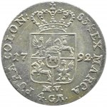 Stanisław A. Poniatowski, 4 grosze srebrne (złotówka) 1792 M.V., Warszawa