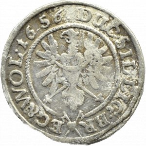 Śląsk, Trzej Bracia, 3 krajcary 1656 LUDO, Brzeg, BARDZO RZADKI