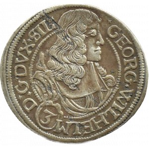 Śląsk, Jerzy Wilhelm, 3 krajcary 1674 CB, Brzeg, PIERWSZY ROCZNIK