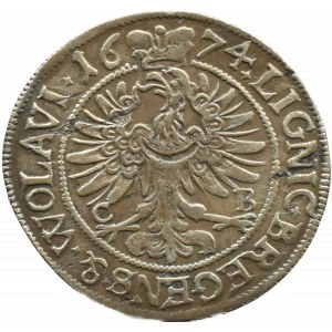 Śląsk, Jerzy Wilhelm, 3 krajcary 1674 CB, Brzeg, PIERWSZY ROCZNIK
