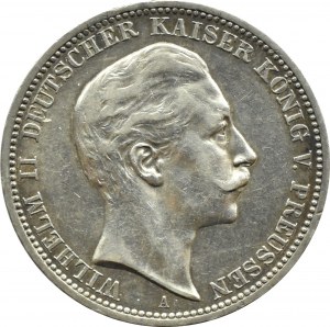 Germany, Prussia, Wilhelm II, 3 marks 1908 A, Berlin