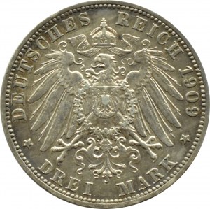 Germany, Prussia, Wilhelm II, 3 marks 1909 A, Berlin