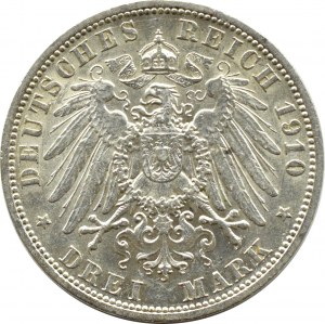 Germany, Prussia, Wilhelm II, 3 marks 1910 A, Berlin
