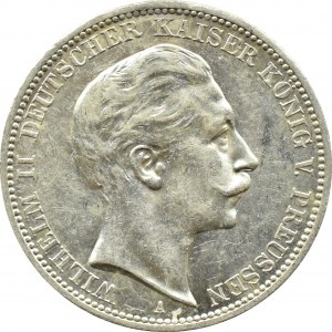 Germany, Prussia, Wilhelm II, 3 marks 1911 A, Berlin