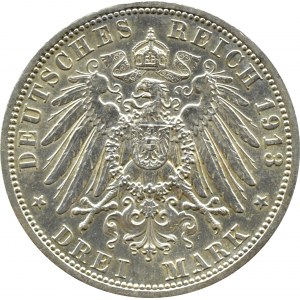 Germany, Prussia, Wilhelm II in uniform, 3 marks 1913 A, Berlin
