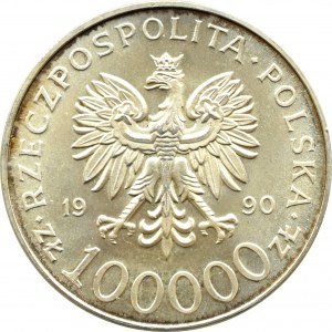 Poland, Third Republic, 100000 zloty 1990, Solidarity type A, Warsaw, UNC