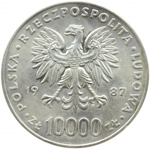 Polska, PRL, Jan Paweł II, 10000 złotych 1987, Warszawa, UNC