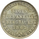 Germany, Anhalt-Bernburg, Alexander Karl, 1 thaler 1862 A, Berlin
