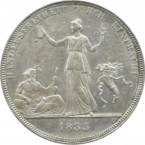Germany, Württemberg, Wilhelm I, thaler 1833, Stuttgart, Free Trade