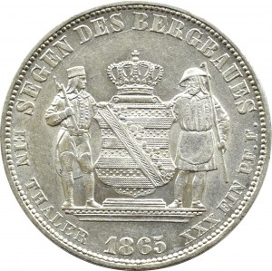Germany, Saxony, Johann V, thaler 1865 B, Hannover