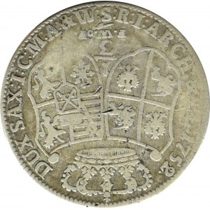 August III Sas, 1/3 talara 1752 FWoF, Drezno, odwrotka 180!