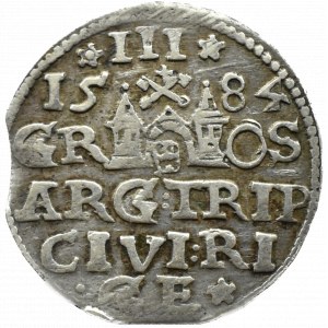 Stefan Batory, trojak 1584, Ryga, mała głowa