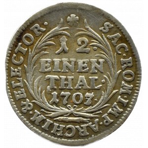 August II Mocny, 1/12 talara 1707/6 EPH, przebitka daty, Lipsk