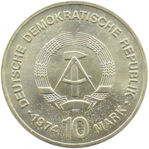Germany, GDR, 10 marks 1974, XXV years of DDR, UNC