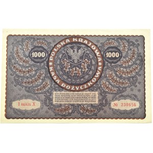 Poland, Second Republic, lot 1000 marks 1919, 1st series X - type 7, Warsaw