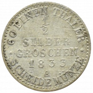 Germany, Prussia, Frederick William IV, 1/2 silber penny 1833 A, Berlin