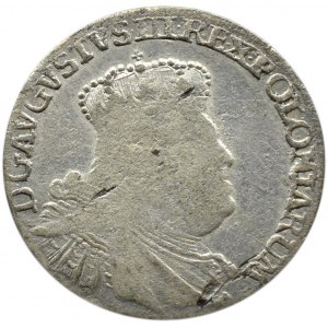Augustus III Saxon, sixpence 1755 EC, wide bust, Leipzig