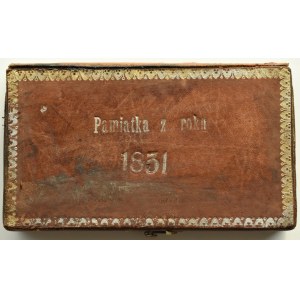 November Uprising, Souvenir-box for coins of 1831, brown leather with gilding