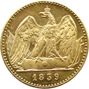 Německo, Prusko, Friedrich Wilhelm III, dvojitý friedrichs d'or 1839 A, Berlín, UNC