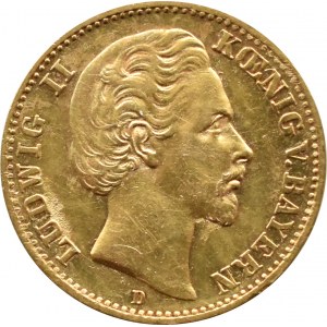 Germany, Bavaria, Ludwig II, 10 marks 1873 D, Munich