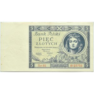 Polska, II RP, 5 złotych 1930, seria BU, Warszawa