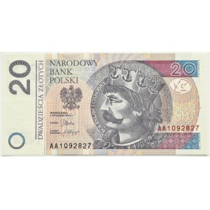 Poland, Third Republic, Chrobry, 20 zloty 2012, Warsaw, series AA1092827, UNC