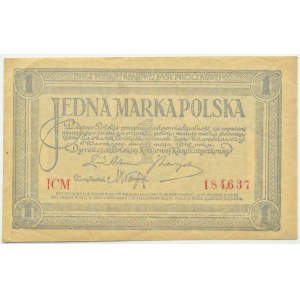 Poland, Second Republic, 1 mark 1919, 1st series CM, Warsaw, UNC