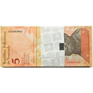 Venezuela, bankový balík 5 bolívarov 2011, séria Q