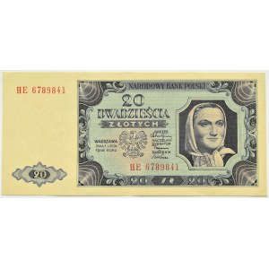 Polska, RP, 20 złotych 1948, seria HE, Warszawa