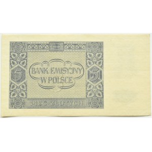 Generalna Gubernia, 5 złotych 1940, Kraków, seria A, rzadkie