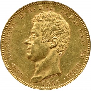 Italy, Kingdom of Sardinia, Charles Albert, 100 lire 1835, Turin, RARE
