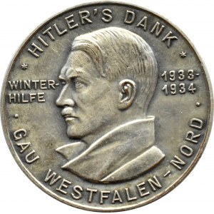 Niemcy (III Rzesza), przypinka Adolf Hitler 1933-34, Hitlers Dankt Gau Westfalen-Nord