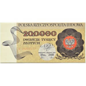 Poland, People's Republic of Poland, Warsaw, 200000 zloty 1989, series R, Warsaw, UNC