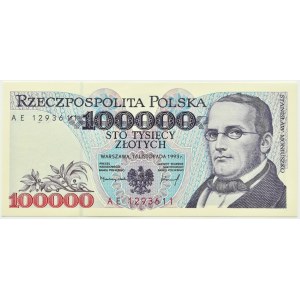 Polska, III RP, St. Moniuszko, 100000 złotych 1993, seria AE, Warszawa, UNC