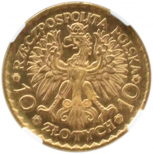Poland, Second Republic, Bolesław Chrobry, 10 zloty 1925, Warsaw, NGC MS65