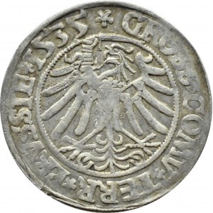Zygmunt I Stary, grosz 1535, Toruń, PRVSSIE/PRVSSIE, Bardzo Ładny