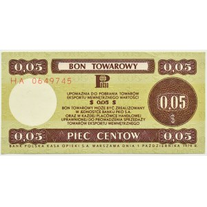 Poland, PeWeX, 5 cents 1979, HA series, UNC