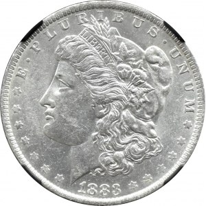 USA, Morgan, 1 dolar 1883 O, VAM-4, Nowy Orlean, NGC MS60