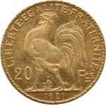 France, Republic, Rooster, 20 francs 1901, Paris