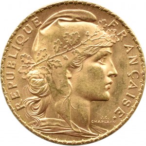 France, Republic, Rooster, 20 francs 1914, Paris, UNC