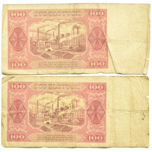 Polska, RP, lot 100 złotych 1948, serie BW, GM, Warszawa