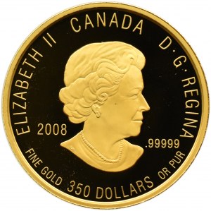 Kanada, Elżbieta II, 350 dolarów 2008, Skalnica naprzeciwlistna, Ottawa