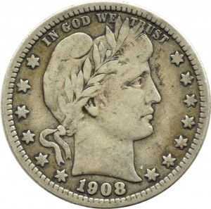 USA, Barbera, 25 cents 1908 O, Orleans